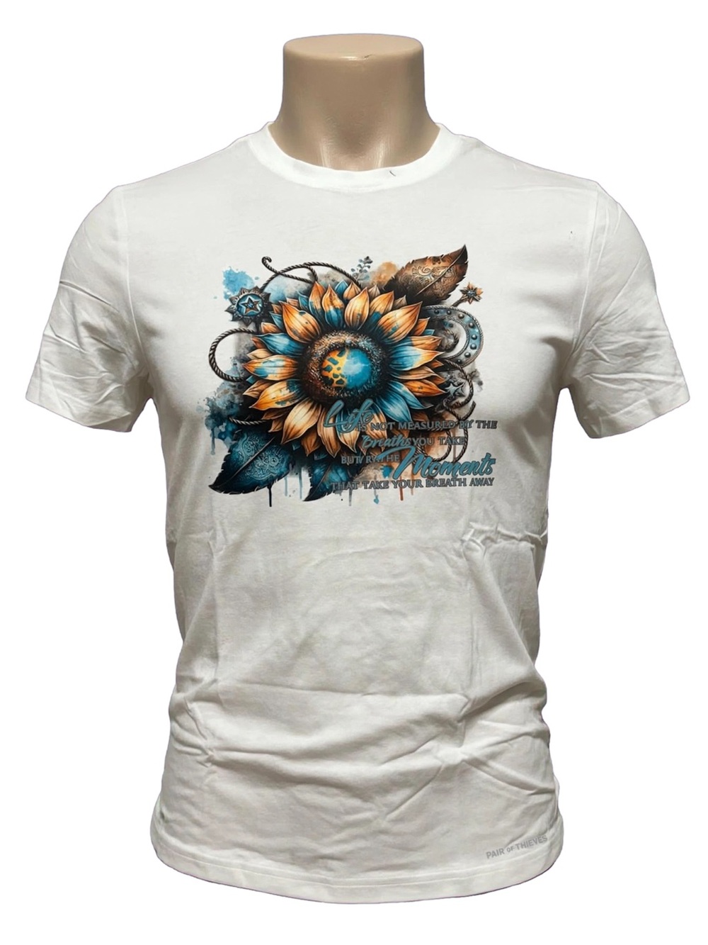 Inspirational saying white sunflower shirt